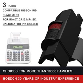 3 Pack Compatible Calculator Ribbon Replacement for Casio hr-100tm Ink IR-40T Calculator Ink Roller Compatible with Casio HR-100TM HR-170RC Canon P23-