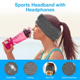 flintronic Sleep Headphones, Headband Sports Headphones, Bluetooth Wireless Sleep Earphone with Ultra-Thin HD Stereo Speakers, Suitable for Sports/Side Sleep/Yoga/Fitness/Relaxation