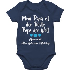 Shirtracer - Baby Bodysuit Boy Girl - Gift for Father's Day - Mein Papa ist der Beste - White, 1 Navy Blue