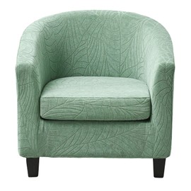 KRFOONN Club Chair Slipcover 2 Piece Stretch Printed Round Barrel Chair Covers Removable Tub Chair Slipcover with Elastic Bottom Chair Coverings Furniture Protector Cover for Living Room, B9