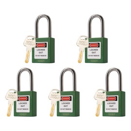 TAEGIQI 5 Green Lockout Tagout Locks,Keyed Alike,OSHA Compliant Safety Locks(Green, Keyed Alike)