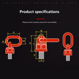 Fyearfly M14 Lifting Ring Eye Bolt Heavy Duty, Male Thread Machinery Shoulder Lifting Eye Bolt Universal 360°Rotating Eye Bolts Screw In, Thread Length 20mm