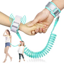 Pulsera de seguridad para niños,Correa Elástica Antirrobo Seguridad Niños Pulsera ， 2M cinturón de seguridad ajustable para niños, pulsera antirrobo antipérdida con cierre de seguridad para niños, niñas y bebés (Verde)