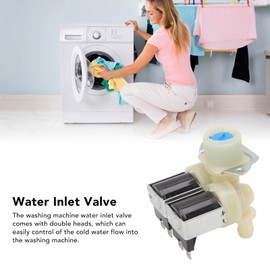 Washing Machine Valve, Washing Machine Connector, Double Head Washing Machine Water Valve ABS Water Inlet Valve Washing Machine Inlet Hose for Washing Machines