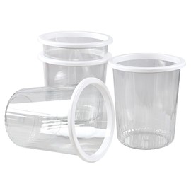 Begale 4-Pack BPA-Free Plastic Round Waste Basket, Clear Round Trash Can, 10.2" x 10.2" x 11.2"