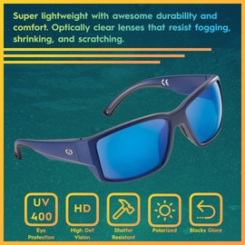 Flying Fisherman unisex adult Baleen Sunglasses, Matte Navy Frame/Smoke-blue Mirror Lens, Medium US