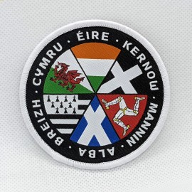 Handmade Celtic Nations Flags Woven Patch, Iron or Sew On, 3 Inch Round, Wales, Ireland