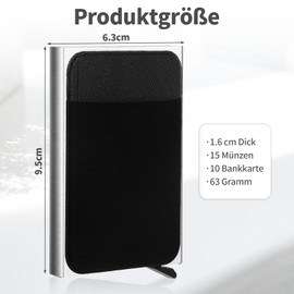 Lockcard Wallet, Cardholder Smart Wallet, Lockcard, Credit Card Holder RFID Protection, Pop Up Card Slim Wallet, Equipped with Compartments for Banknotes and Cards, silver, Modern