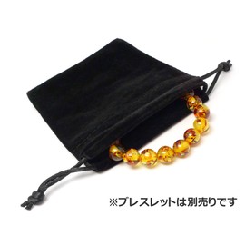 (SAJ) Velour Drawstring Bag Pouch Gift Wrapping Black 4.7 x 3.9 inches (12 x 10 cm) (10 Pieces)