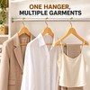 4-Pack Wooden Suit Hangers with 360° Swivel Hooks, Non-Slip Pants