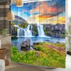 ASDCXZ Shower Curtain 180x200 cm, Natural Landscape Mountains and Rivers