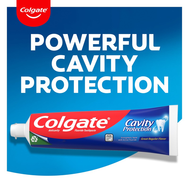 Colgate Cavity Protection Toothpaste with Fluoride, Great Regular Flavor, 6