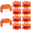 10 Pcs WA0010 Replacement Trimmer Line Spool Compatible with Worx, 0.065 inch Compatible with Worx String Trimmers (8 Line spools+2 Caps)