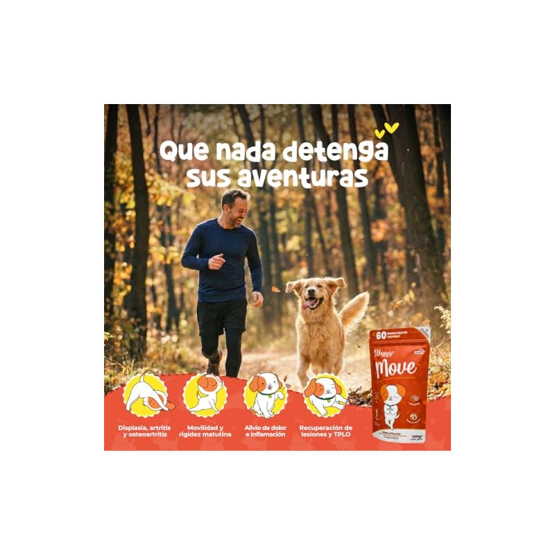 Waggys Move, Suplemento Articular con Glucosamina para Perros, 60 pzs