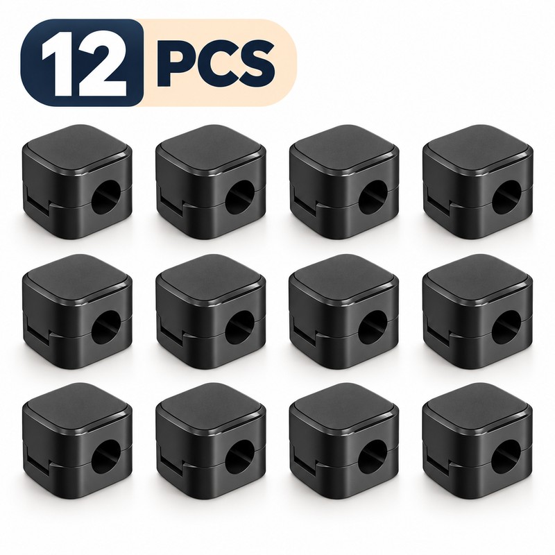 12-Pack Magnetic Cable Clips for Desk Organization – Keep Charging