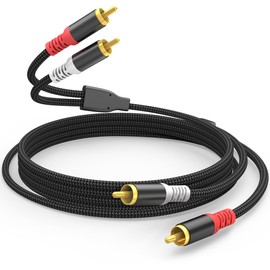 HOSONGIN RCA Audio Cable 3.3FT - Dual Shielded Noise Free Durable Braided Male to Male Long Audio Cord for Home Theater/Amplifier/Speaker/Audio Receiver/Vinyl Record Player/SoundBar - 3.3 feet