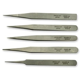 Pro Quality Japan Made Tweezers x5 Set for Watchmakers Non Magnetic fine Point