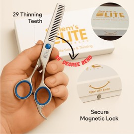 Salem’s Elite Professional Hair Cutting Scissors and Thinning Shears Set – 6.5” Stainless Steel Barber Haircut Kit for Men, Women, and Kids – Sharp Blades, Ergonomic Grip, Salon Quality Tools