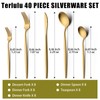 40 Piece Gold Silverware Set for 8, Terlulu Stainless Steel