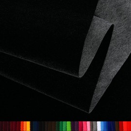 SiiRo 16 X 59 Inches Self Adhesive Velvet Fabric, Velvet Drawer Liner, Velvet Paper Sheets for Crafts, Felt Rolls with Adhesive Backing(Black)