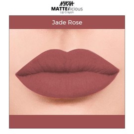 NYKAA Nykaa Cosmetics Matte-illicious Lip Crayon - High-Pigmented Lip Color - Non-Sticky Products with Nourishing Emollient Oils - 11 Jade Rose - 0.09 oz