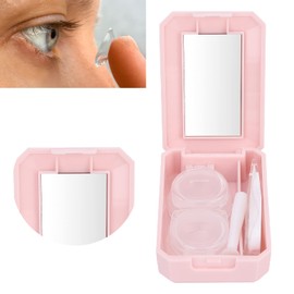 HEITIGN Contact Lens Cases Cute Strawberry 4 in 1 Travel Contact Lens Box with Mirror Tweezers Remover Tool Stick for Outdoor Office Daily Use Not Easy To Fall Off