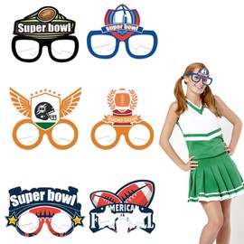 Estivaux 12 Pieces American Football Eyeglasses Fancy Football Paper Eyewear Touch Down Eyeglasses Sports Themed Photo Props for Football Game Party Favor Supplies
