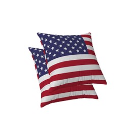 ggaimwf American Flag Cushion Cover, USA Flag Cushion for Independence Day, Linen Square Cushion Covers, Home Decorative Cushion Cover, Chair, Bedroom, Living Room, 60 x 60 cm, Set of 2