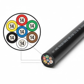 Heavy Duty 14 Gauge 7 Way Conductor Wire RV Trailer Cable Cord, 30'(East Penn)