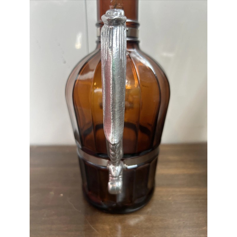 Muster Geschutzt 2L Amber Glass Beer Growler With Ornate Handle