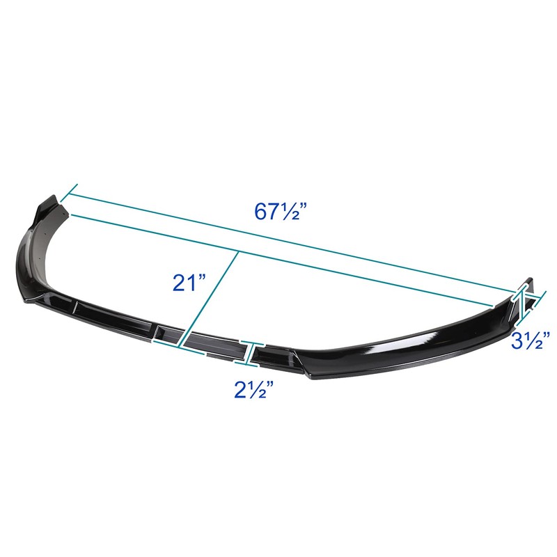 Spec-D Tuning Golf Glossy Black Front Bumper Lip Spoiler Splitter