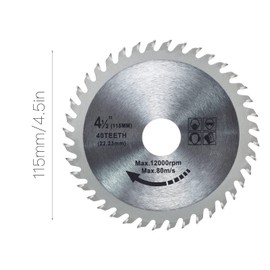 115mm Carbide Saw Blade 4.5" Angle Grinder Circular Saw Blade 40 Teeth for Woodworking Cutting Disc Wood Plastic Alloy Carbide Finishing Saws Blade