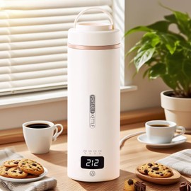 Travel Kettle, Portable Electric Kettle with 4 Temperature Controls, 304 Stainless Steel with Auto Shut-off & Leak Proof, Beige(120V