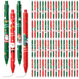 Yeaqee 72 Pcs Christmas Ballpoint Pen Holiday Gel Ink Pen Bulk Christmas Themed Gifts Pens Fun Pens for Holidays Office Stationery Writing Home Christmas Party Gift