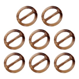 uxcell 8 Pcs T-shirt Clips, 35mm(1-3/8") Round Resin Silk Scarf Ring Clip Clothes Knotting Buckle Ring Wrap Holder for Women Scarf, Loose T-shirt, Brown