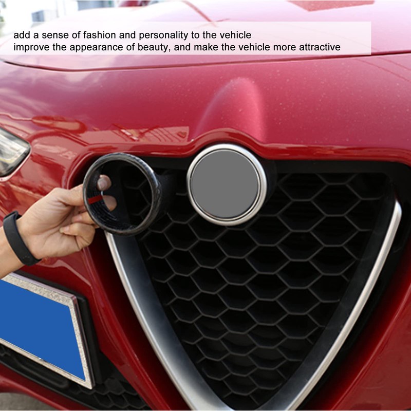 Compatible with Alfa Romeo Giulia Front Grille Emblem Glossy Black