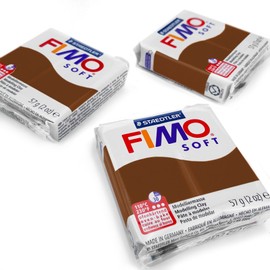 FIMO Soft Polymer Oven Modelling Clay - Most Popular Colours - 57g - Set of 3 - Chocolate