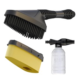 Yoeyang XS-MINI High Pressure Washer Accessories, Set of 3, Extension Handle, Car Wash Brush, Sponge Brush Head, 16.9 fl oz (500 ml) Foaming Bottle, Perfect for Car Wash, Bicycle, Entryway, Veranda,