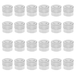 eMagTech 24PCS Tyre Valve Stem Caps Metal Car Tire Valve Lever Covers Tyre Dust Caps for Most Car Truck Motorbike Bicycle Scooter 8mm Inner Diameter Silver