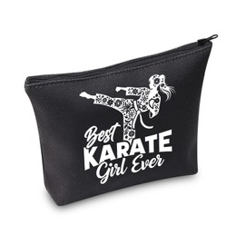 TOBGBE Funny Karate Gift Best Karate Girl Ever Taekwondo Zipper Bag Martial Arts Gift Karate Lover Gift (Best Karate)