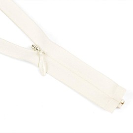 Size #5 Invisible Separating Zipper, 9" Length, Milk White, Bias Bespoke Brand