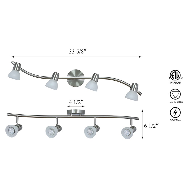 XiNBEi Lighting Track Light, 4 Light Kitchen Track Lighting, Modern