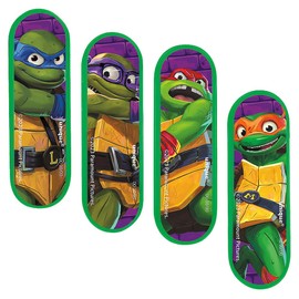 TMNT Mutant Mayhem Mini Skateboard Favors (5" x 7") 4 Count - Assorted Party Favors for Kids - Ideal for Birthdays, Treat Bags & Gifts