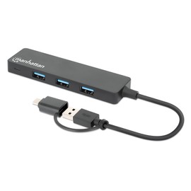 MANHATTAN 180863 Hub USB 3.2 Gen1 4 Ports Combo USB-A and USB-C™ Black