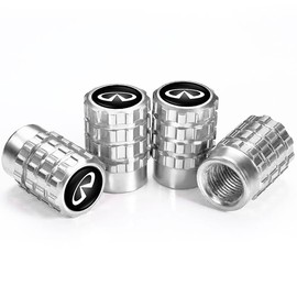 Daoquan Metal Auto Car Tire Valve Stem Caps Compatible with Infiniti Infinity QX50 Q50 Q70 Q70L Q60 QX30 QX60 QX80 All Models Wheel Cap, Air Valve Caps Styling Decoration Accessories 4pcs, Large