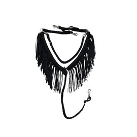 fringe breast collar paracord horse tack black