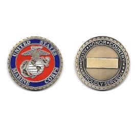 MARINE CORPS PROUDLY SERVED DUTY HONOR COUNTRY CHALLENGE COIN