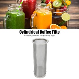 Cold Brew Coffee Filter Junta Cartucho de Filtro Mason Jar Cartucho de Filtro Cubo de Filtro Malla de Acero Inoxidable para Junta de Sello Cilíndrico Boca Ancha (8 * 21cm)