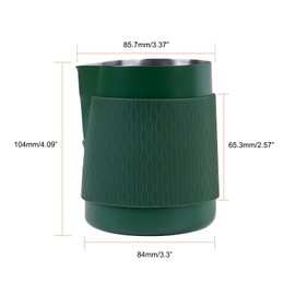 IKAPE Espresso Milk Pitcher, 15.04/450ml Milk Frothing Jug without Handle, Espresso Steaming Pitcher with Sharp Spout for Espresso Barista Tool(green)