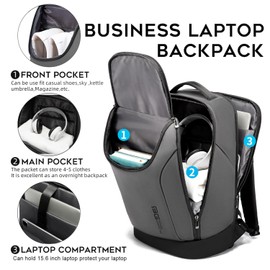 FUTURE AESTHETICS Business Smart Backpack Waterproof for women,men,Fight Approved Durable Backpack suitable as overnight and travel backpack (Grey)